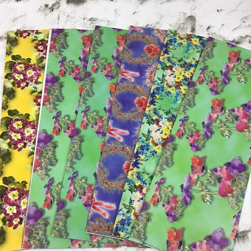 Vtg Folded Gift Wrap Wrapping Paper Pet Themed Floral Birthday Christmas Lot‎